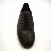 Sneakers pelle nero camoscio grigio suola gommina tacco 20