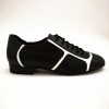 Sneakers pelle nero pelle bianca suola gommina tacco 20