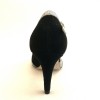 Scarpa da ballo donna latino americano liscio da sala tango argentino camoscio nero glitter argento plateau suola cuoio tacco 80