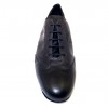 Sneakers da ballo uomo latino liscio tango pelle vernice nero zeppa gomma micro 2 cm suola bufalo