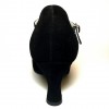 Scarpa da ballo donna liscio da sala latino americano punta aperta camoscio nero strass suola bufalo tacco 70 rocchetto