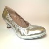 Scarpa da ballo donna standard liscio da sala punta chiusa pelle argento suola bufalo tacco 50 rocchetto
