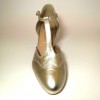 Scarpa da ballo donna liscio da sala standard punta chiusa pelle platino suola cuoio tacco 50
