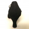 Scarpa da ballo donna liscio da sala standard punta chiusa camoscio nero e strass suola cuoio pomiciato tacco 70 rocchetto