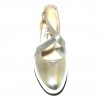 Scarpa da ballo donna ballo da sala liscio pelle argento glitter argento suola cuoio pomiciato tacco 70 rocchetto