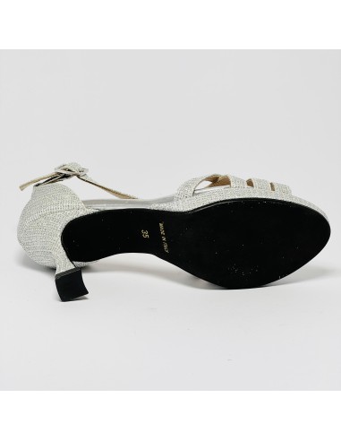 Scarpa da ballo donna latino americano ballo da sala liscio memory plateau tessuto lamp argento suola gommina tacco 70 rocchetto
