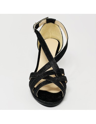 Scarpa da ballo donna latino americano ballo da sala liscio memory plateau tessuto lamp nero suola gommina tacco 70 rocchetto