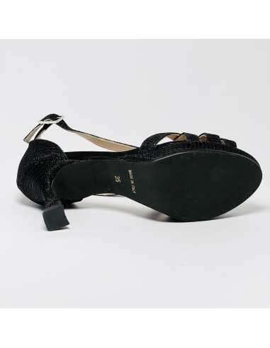 Scarpa da ballo donna latino americano ballo da sala liscio memory plateau tessuto lamp nero suola gommina tacco 70 rocchetto