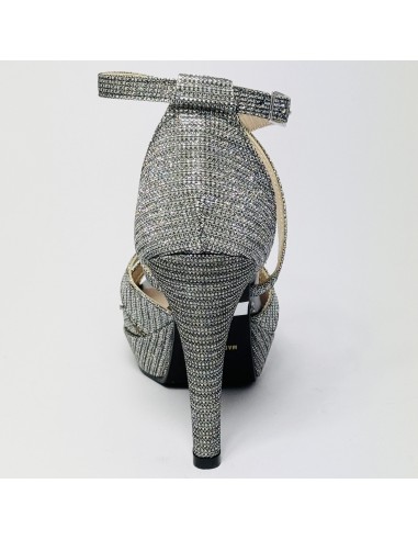 Scarpa da ballo donna latino ballo da sala liscio memory plateau tessuto lamp canna di fucile suola gommina tacco 100 stiletto