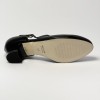 Scarpa da ballo donna ballo da sala liscio standard punta chiusa pelle nero suola cuoio pomiciato tacco 30 largo