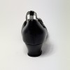 Scarpa da ballo donna ballo da sala liscio standard punta chiusa pelle nero suola cuoio pomiciato tacco 30 largo