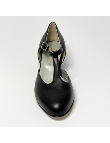 Scarpa da ballo donna ballo da sala liscio standard punta chiusa pelle nero suola cuoio pomiciato tacco 30 largo
