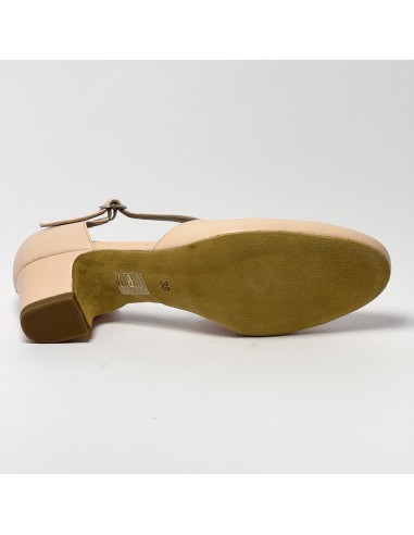 Scarpa da ballo donna ballo da sala liscio standard pelle carne chiaro suola bufalo tacco 30 largo
