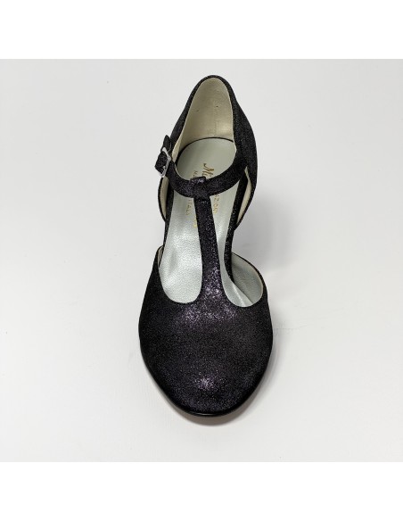 Scarpa da ballo donna ballo da sala liscio standard nabuk polvere argento suola cuoio pomiciato tacco 60 rocchetto