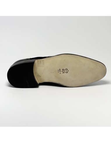Scarpa da ballo uomo ballo da sala liscio tango cerimonia camoscio pelle nero suola cuoio pomiciato tacco 25 sottotacco gomma