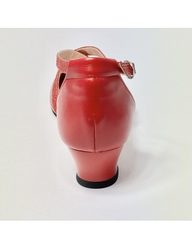 Scarpa da ballo donna ballo da sala liscio tango latino pelle glitter rosso suola cuoio pomiciato tacco 30 largo