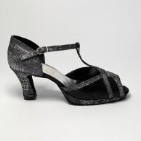 Scarpa da ballo donna latino ballo da sala liscio lucertolina nero tessuto canna di fucile plateau suola bufalo tacco 70