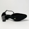 Scarpa da ballo donna ballo da sala liscio tango latino camoscio nero tessuto canna di fucile suola bufalo tacco 50 stiletto