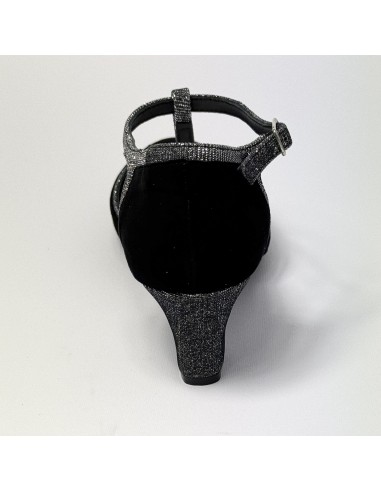 Scarpa da ballo donna ballo da sala liscio tango latino camoscio nero tessuto canna di fucile suola bufalo tacco 50 stiletto