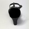 Scarpa da ballo donna ballo da sala liscio tango latino camoscio nero tessuto canna di fucile suola bufalo tacco 50 stiletto