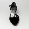 Scarpa da ballo donna ballo da sala liscio tango latino camoscio nero tessuto canna di fucile suola bufalo tacco 50 stiletto