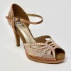 Scarpa da ballo donna latino americano ballo da sala raso tan plateau suola bufalo tacco 85 stiletto