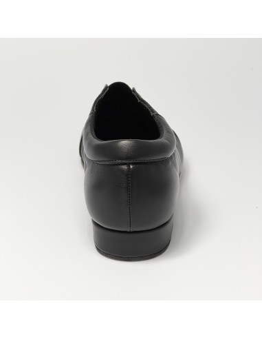 Scarpa da ballo uomo ballo da sala tango latino pelle nera senza lacci con elastico suola cuoio pomiciato tacco 20