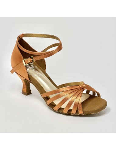 Scarpa da ballo donna latino americano ballo da sala raso rame suola bufalo tacco 60 rocchetto