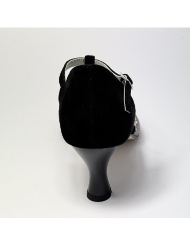 Scarpa da ballo donna latino americano ballo da sala liscio camoscio nero glitter arcobaleno suola cuoio tacco 70 rocchetto