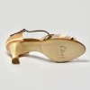 Scarpe da ballo donna latino americano ballo da sala liscio raso carne strass boreali memory suola cuoio tacco 70 rocchetto