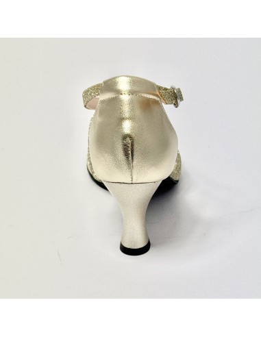 Scarpa da ballo donna ballo da sala liscio tango latino pelle glitter platino suola bufalo tacco 70 rocchetto