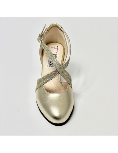 Scarpa da ballo donna ballo da sala liscio tango latino pelle glitter platino suola bufalo tacco 70 rocchetto
