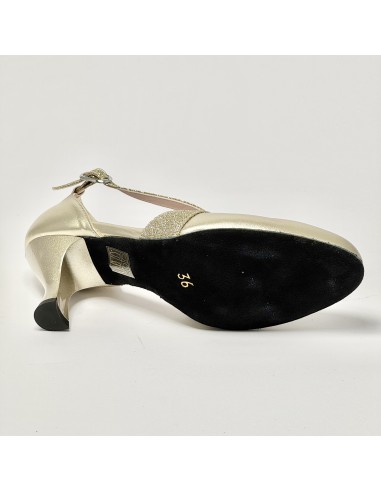 Scarpa da ballo donna ballo da sala liscio tango latino pelle glitter platino suola bufalo tacco 70 rocchetto