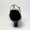 Scarpa da ballo donna latino americano ballo da sala liscio camoscio nero pelle argento suola cuoio pomiciato tacco 50