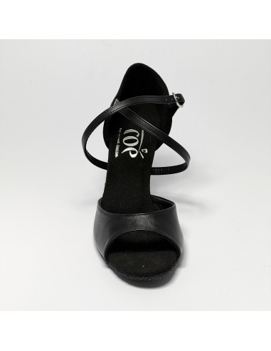 Scarpa da ballo donna latino americano ballo da sala liscio pelle camoscio nero suola bufalo tacco 70 rocchetto
