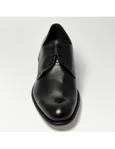Scarpa da ballo uomo ballo da sala liscio tango argentino pelle nera suola cuoio pomiciato tacco 25