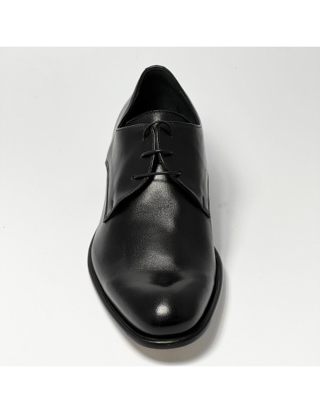 Scarpa da ballo uomo ballo da sala liscio tango argentino pelle nera suola cuoio pomiciato tacco 25
