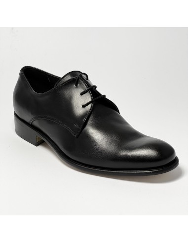 Scarpa da ballo uomo ballo da sala liscio tango argentino pelle nera suola cuoio pomiciato tacco 25
