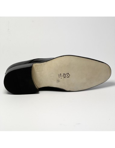 Scarpa da ballo uomo ballo da sala liscio tango argentino pelle nera suola cuoio pomiciato tacco 25