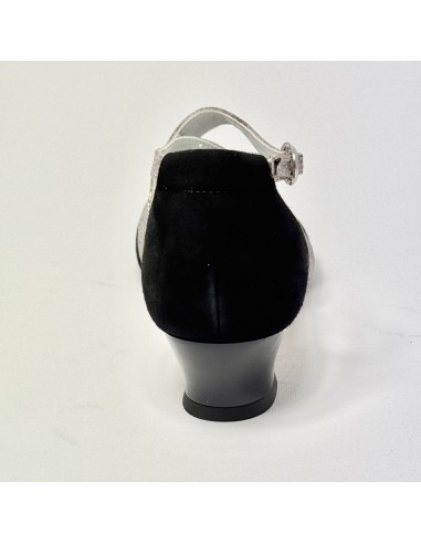 Scarpa da ballo donna ballo da sala liscio camoscio nero glitter arcobaleno suola cuoio pomiciato tacco 30
