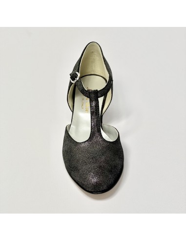 Scarpa da ballo donna ballo da sala liscio standard nabuk polvere argento suola cuoio pomiciato tacco 30 largo