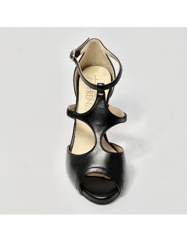 Scarpa da ballo donna tango argentino latino ballo da sala liscio pelle nera suola cuoio pomiciato tacco 80 stiletto