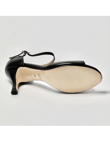 Scarpa da ballo donna tango argentino kizomba ballo da sala liscio pelle nero suola cuoio pomiciato tacco 70 sottile