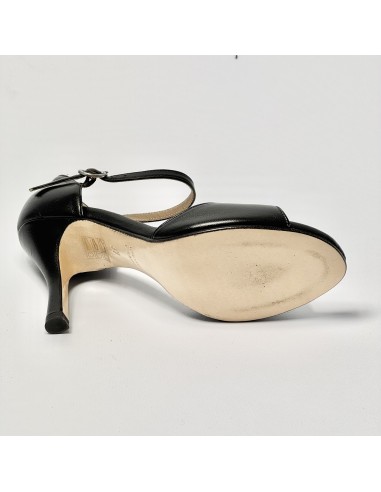 Scarpa da ballo donna tango argentino kizomba ballo da sala pelle nero suola cuoio pomiciato tacco 90 sottile