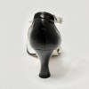 Scarpa da ballo donna ballo da sala liscio latino tango pelle nero bianco suola cuoio pomiciato tacco 70 rocchetto