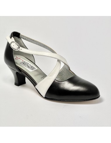 Scarpe da ballo donna ballo da sala liscio tango latino pelle nero bianco suola cuoio pomiciato tacco 50