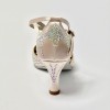 Scarpa da ballo donna latino americano ballo da sala liscio raso cipria strass boreali suola bufalo tacco 70 rocchetto