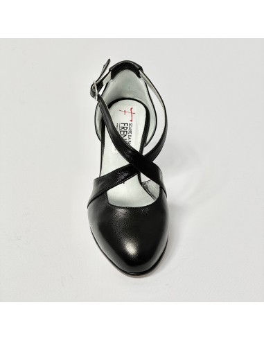 Scarpa da ballo donna ballo da sala liscio latino tango sottopiede memory pelle nero suola cuoio pomiciato tacco 70 rocchetto