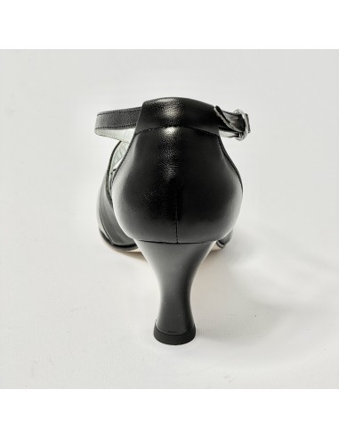 Scarpa da ballo donna ballo da sala liscio latino tango sottopiede memory pelle nero suola cuoio pomiciato tacco 70 rocchetto