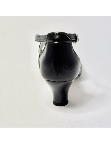 Scarpa da ballo donna ballo da sala liscio latino tango sottopiede memory pelle nero suola cuoio pomiciato tacco 50